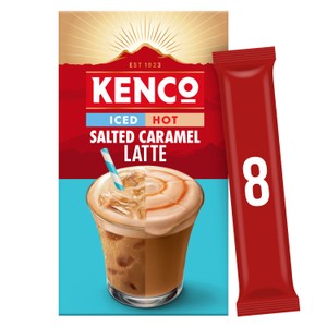 Kenco Iced Hot Salted Caramel Latte Instant Coffee Sachets x8