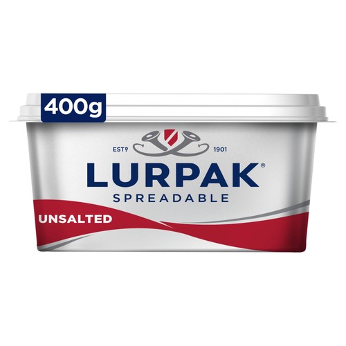 Lurpak unsalted spreadable blend of butter and rapeseed oil