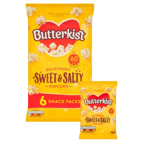 Butterkist Sweet & Salty Popcorn   6 x 12g
