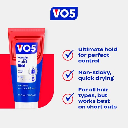 VO5 Mega Hold Styling Gel 200ml