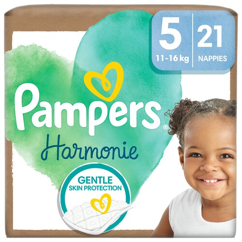 Pampers Pure Protection Nappies Full Cut Taped Size 5 Junior 