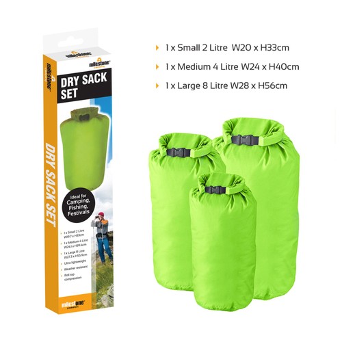 Milestone Camping Set Of 3 Dry Sacks