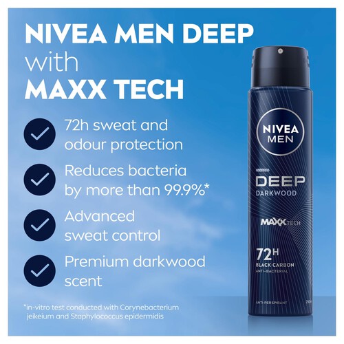 NIVEA MEN Deep Black Carbon 72h Anti-Perspirant Deodorant Spray