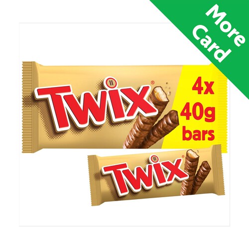 Twix Caramel & Milk Chocolate Fingers Twin Biscuit Snack Bars Multipack 