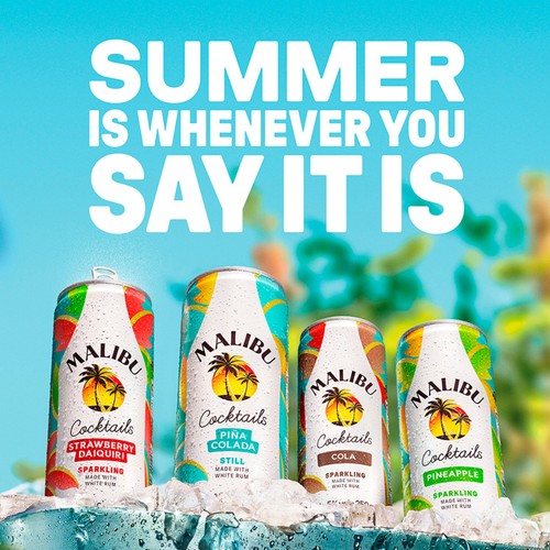 Malibu Coconut Rum & Pineapple Pre-Mixed Cocktail Can   250ml