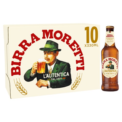 Birra Moretti Premium Lager Bottle x10 Multipack