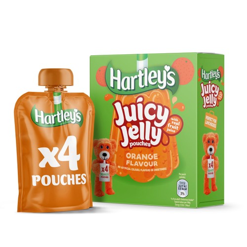 Hartley's Orange Flavour Juicy Jelly Pouches 4 x 90g (360g)