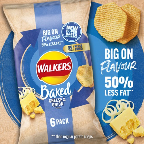 Walkers Baked Cheese & Onion Snacks Crisps 