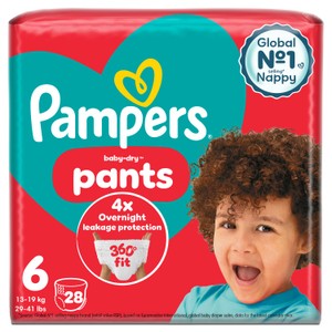 Pampers Baby-Dry Nappy Pants Size 6 28 Pack