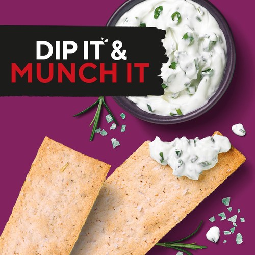 Ryvita Thins Rosemary & Sea Salt Flatbread Crackers 