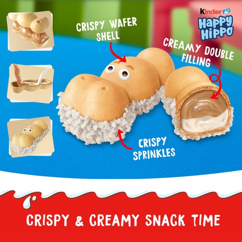 Kinder Happy Hippo Milk Chocolate & Hazelnut Biscuits Multipack