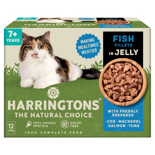 Harringtons Senior Wet Cat Food Pouches Fish in Jelly 