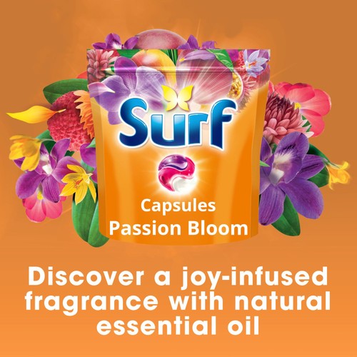 Surf 3 in 1 Laundry Washing Detergent Capsules Passion Bloom 51 Washes