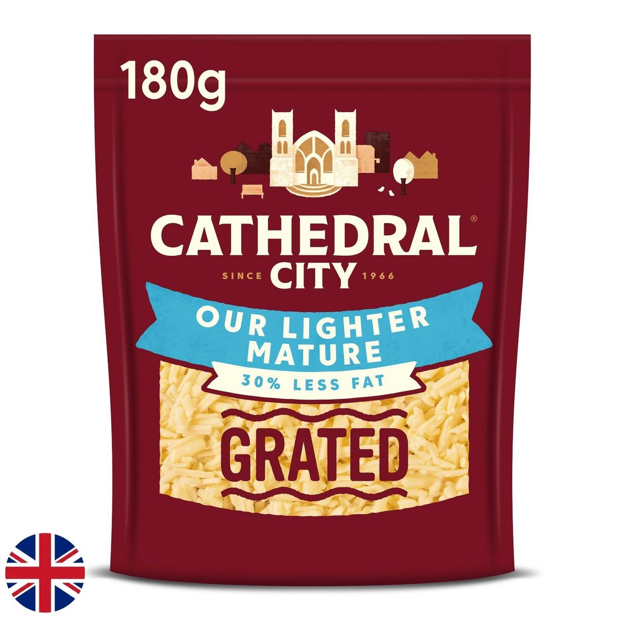 Cathedral City British Grated Lighter Cheddar Cheese 180g
