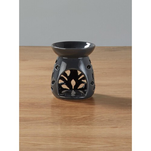 Morrisons Grey Ceramic Floral Oil Burner