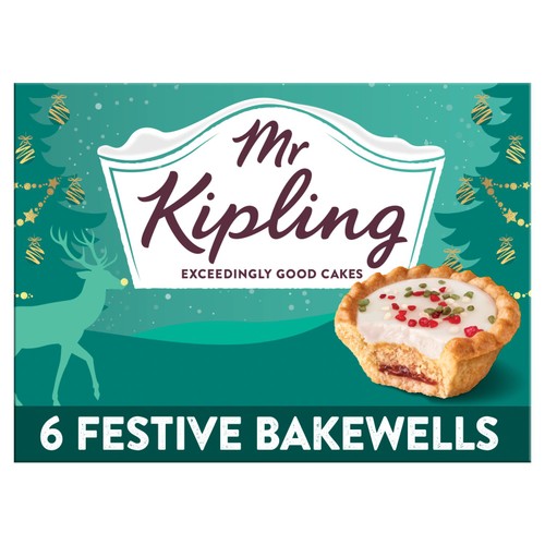 Mr Kipling Christmas Festive Bakewells Tarts 6 Pack