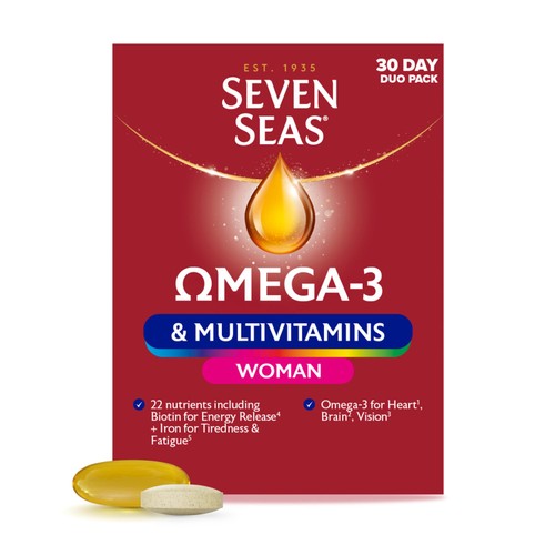 Seven Seas Omega-3 & Multivitamins Woman, With Biotin And Iron, 30 Day Pack