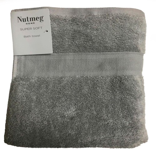 Nutmeg Home Supersoft Cotton Bath Towel Pale Grey