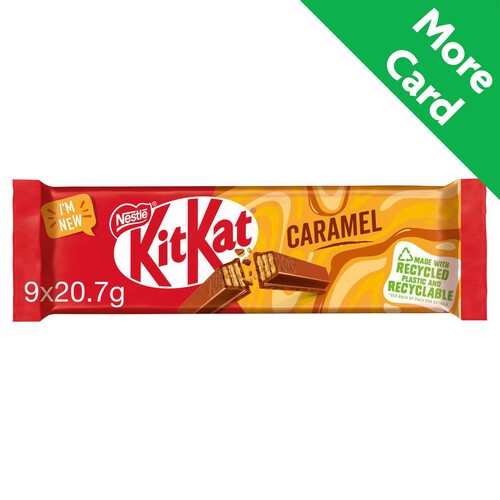 Kit Kat 2 Finger Caramel Chocolate Biscuit Bar Multipack 9 Pack