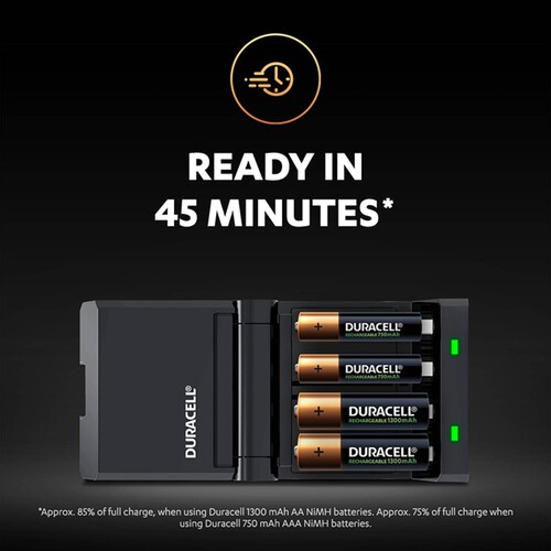 Duracell Battery Charger Charges In 45 Min With 2 AA And 2 AAA Batteries 