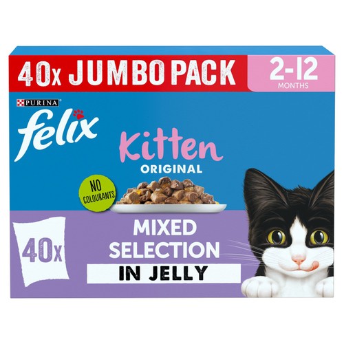 FELIX Original Kitten Mixed Selection in Jelly Wet Cat Food 40x85g