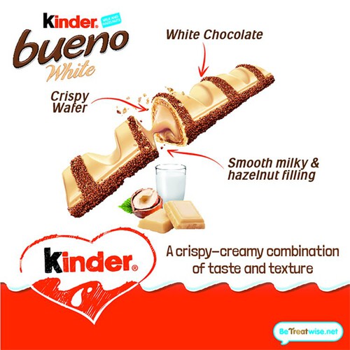 Kinder Bueno White Chocolate & Hazelnut Twin Finger Bar