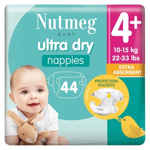 Nutmeg Ultra Dry Nappies Size 4+ x 44 Pack