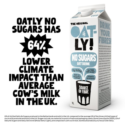 Oatly Oat Drink No Sugar Chilled 1L