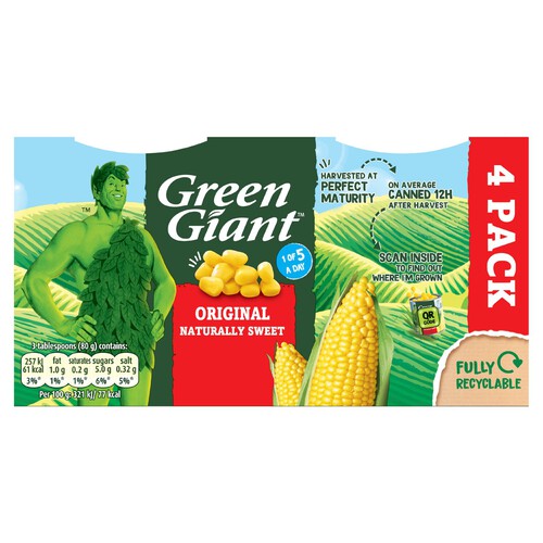 Green Giant Original Sweetcorn (4x198g)