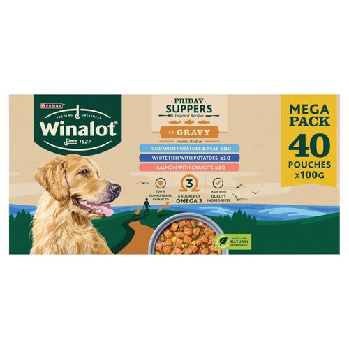 Winalot Friday Suppers Mixed Variety Fish In Gravy Wet Dog Food 