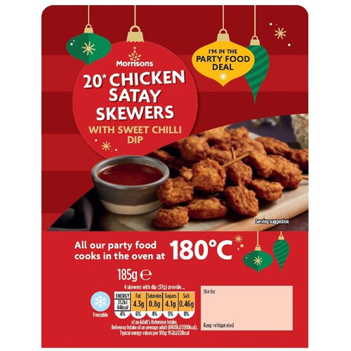 Morrisons 20 Chicken Satay Skewers With Sweet Chilli Dip