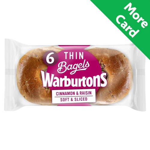 Warburtons Thin Bagels Cinnamon & Raisin