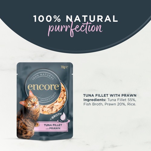 Encore Cat Pouch, Tuna Fillet with Prawn in Broth