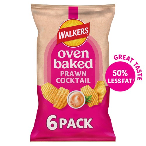 Walkers Oven Baked Prawn Cocktail Multipack Snacks 