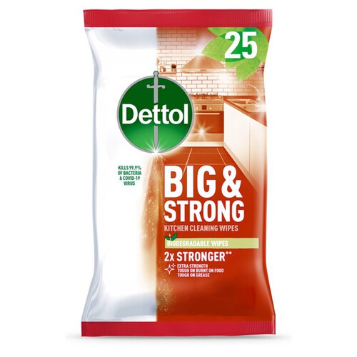 Dettol Big & Strong Antibacterial Kitchen Cleaning 25 XL Wipes