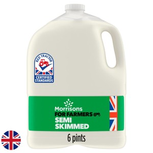 Morrisons Milk For Farmers Semi Skimmed Milk 6 Pint
