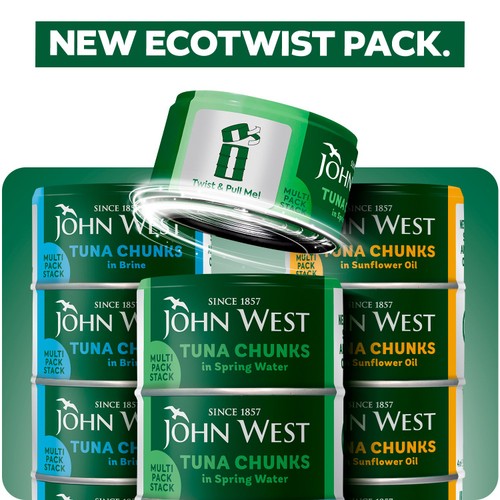 John West Tuna Chunks in Spring Water 4x125g (102g drained)