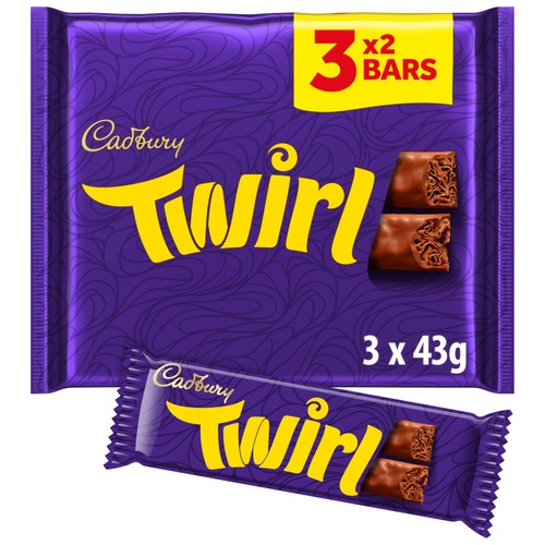 Cadbury Twirl Milk Chocolate 3 x 43 g Multipack