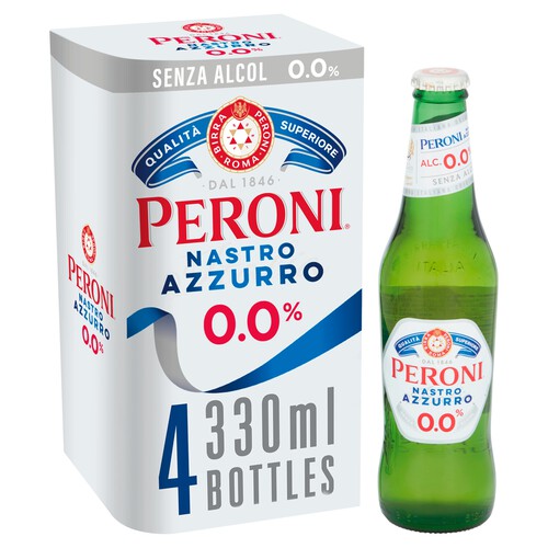 Peroni Nastro Azzurro Alcohol Free 0% Beer Lager Bottles