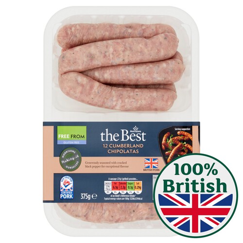 Morrisons The Best Cumberland Chipolatas Sausages 12 Pack