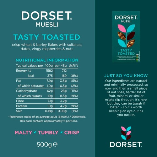 Dorset Tasty Toasted Muesli Breakfast Cereal 500g
