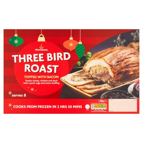 Morrisons Three Bird Roast With Bacon 