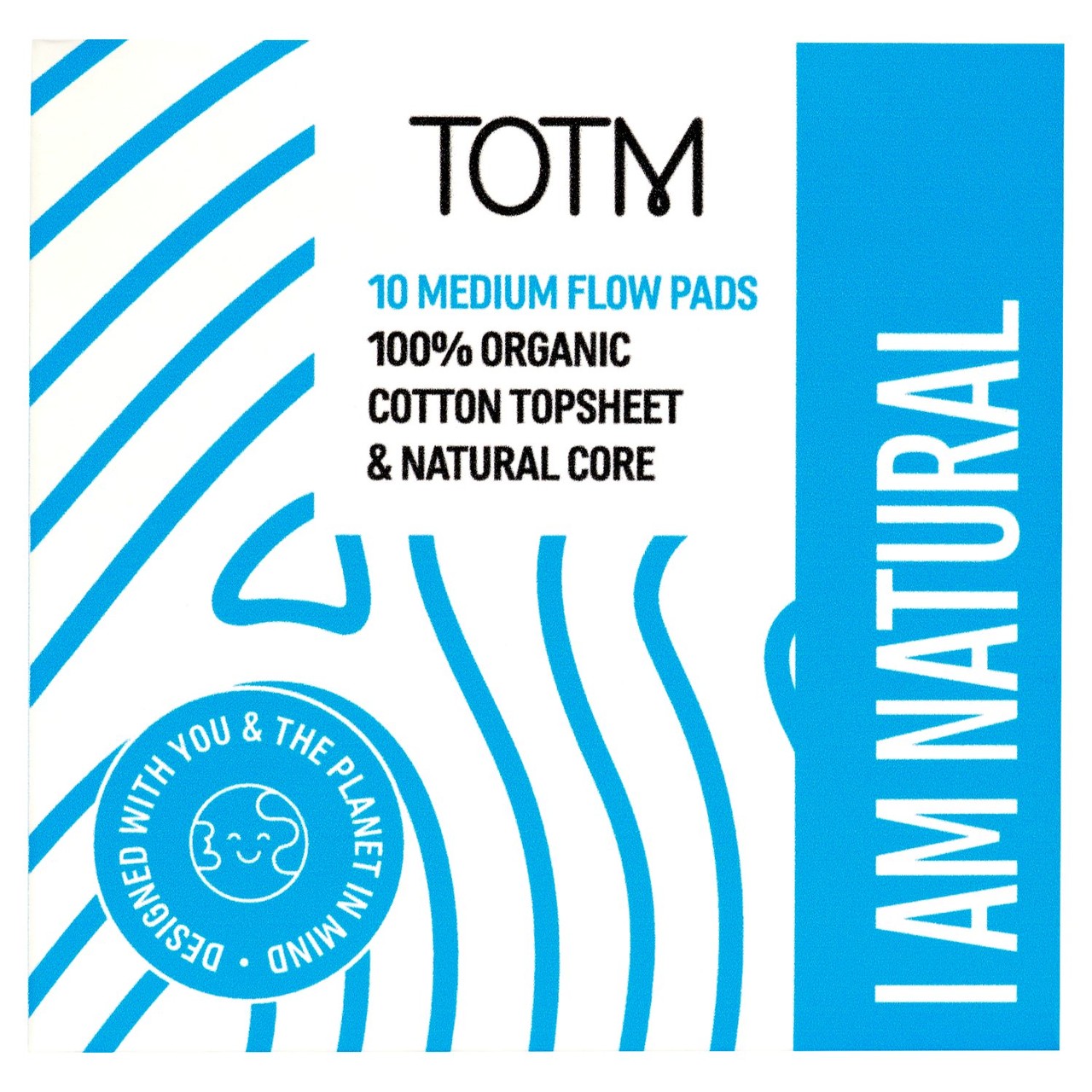 TOTM Medium Flow Natural Pads 10 Pack