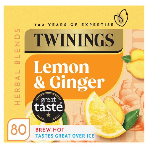 Twinings Lemon & Ginger Tea Bags 80s