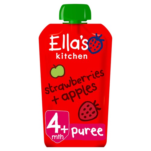 Ella's Kitchen Strawberries and Apples Baby Food Pouch 4+ Months 