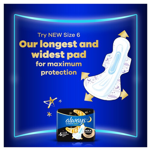 Always Sanitary Pads Ultra Night With Wings Size 4