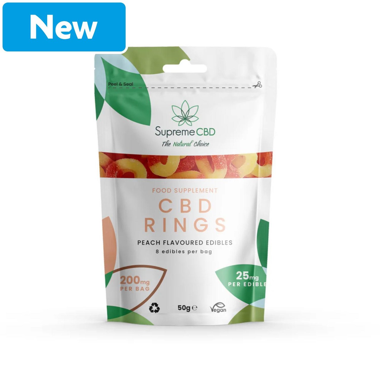 Supreme CBD Gummy Peach Rings 25mg Grab Bag