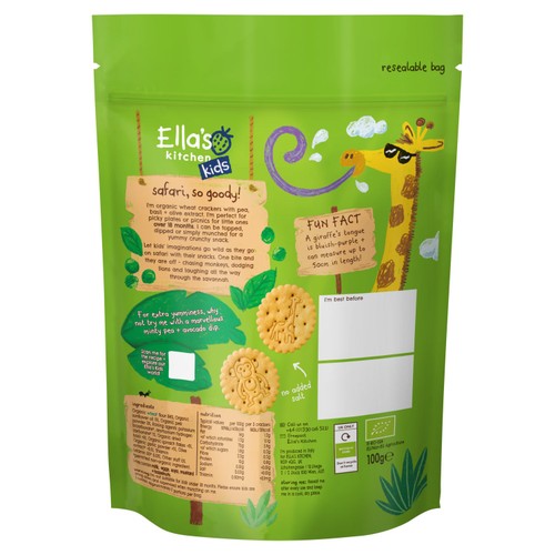 Ella's Kitchen Organic Pea & Basil Cracker 100G