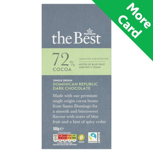 Morrisons The Best 72% Cocoa Dominican Republic Dark Chocolate