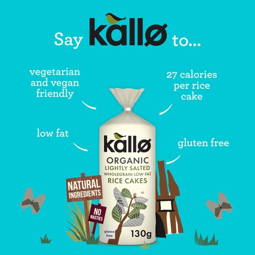 Kallo Organic Lightly Salted Wholegrain Rice Cakes 130g